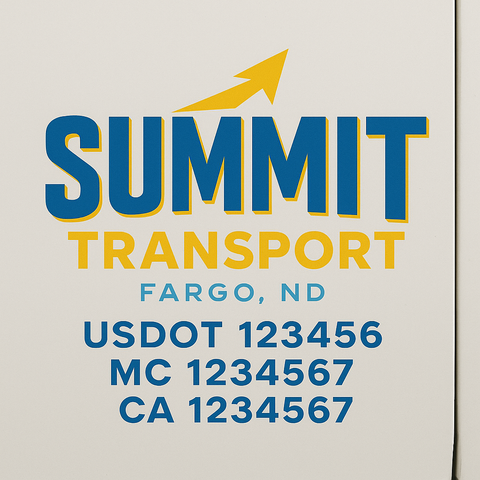 Custom Truck Door Lettering Sign Decal Sticker For Trucking, Businesses with City, State and USDOT, MC, GVW Truck Sign (2-Pack)