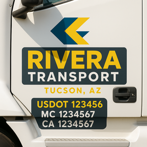Custom Truck Door Lettering Sign Decal Sticker For Trucking, Businesses with City, State and USDOT, MC, GVW Truck Sign (2-Pack)