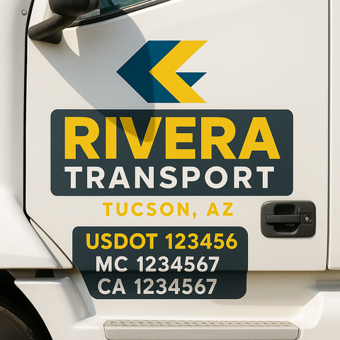 Custom Truck Door Lettering Sign Decal Sticker For Trucking, Businesses with City, State and USDOT, MC, GVW Truck Sign (2-Pack)