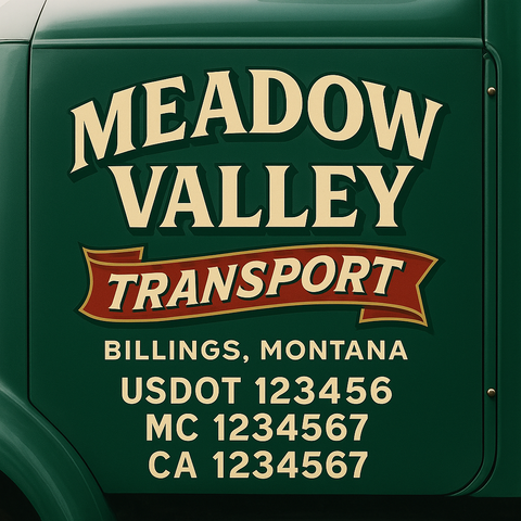 Custom Truck Door Lettering Sign Decal Sticker For Trucking, Businesses with City, State and USDOT, MC, GVW Truck Sign (2-Pack)