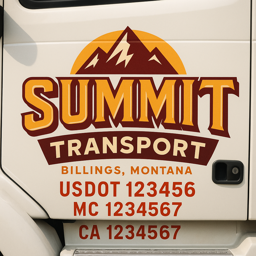 Custom Truck Door Lettering Sign Decal Sticker For Trucking, Businesses with City, State and USDOT, MC, GVW Truck Sign (2-Pack)