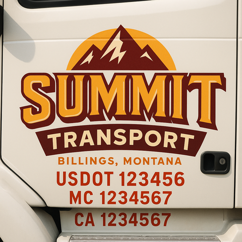 Custom Truck Door Lettering Sign Decal Sticker For Trucking, Businesses with City, State and USDOT, MC, GVW Truck Sign (2-Pack)