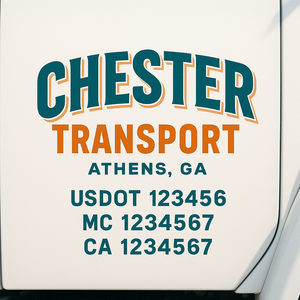 Custom Truck Door Lettering Sign Decal Sticker For Trucking, Businesses with City, State and USDOT, MC, GVW Truck Sign (2-Pack)