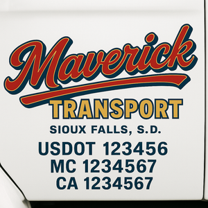 Custom Truck Door Lettering Sign Decal Sticker For Trucking, Businesses with City, State and USDOT, MC, GVW Truck Sign (2-Pack)