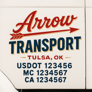 Custom Truck Door Lettering Sign Decal Sticker For Trucking, Businesses with City, State and USDOT, MC, GVW Truck Sign (2-Pack)
