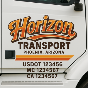 Custom Truck Door Lettering Sign Decal Sticker For Trucking, Businesses with City, State and USDOT, MC, GVW Truck Sign (2-Pack)