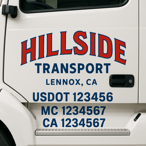 Custom Truck Door Lettering Sign Decal Sticker For Trucking, Businesses with City, State and USDOT, MC, GVW Truck Sign (2-Pack)