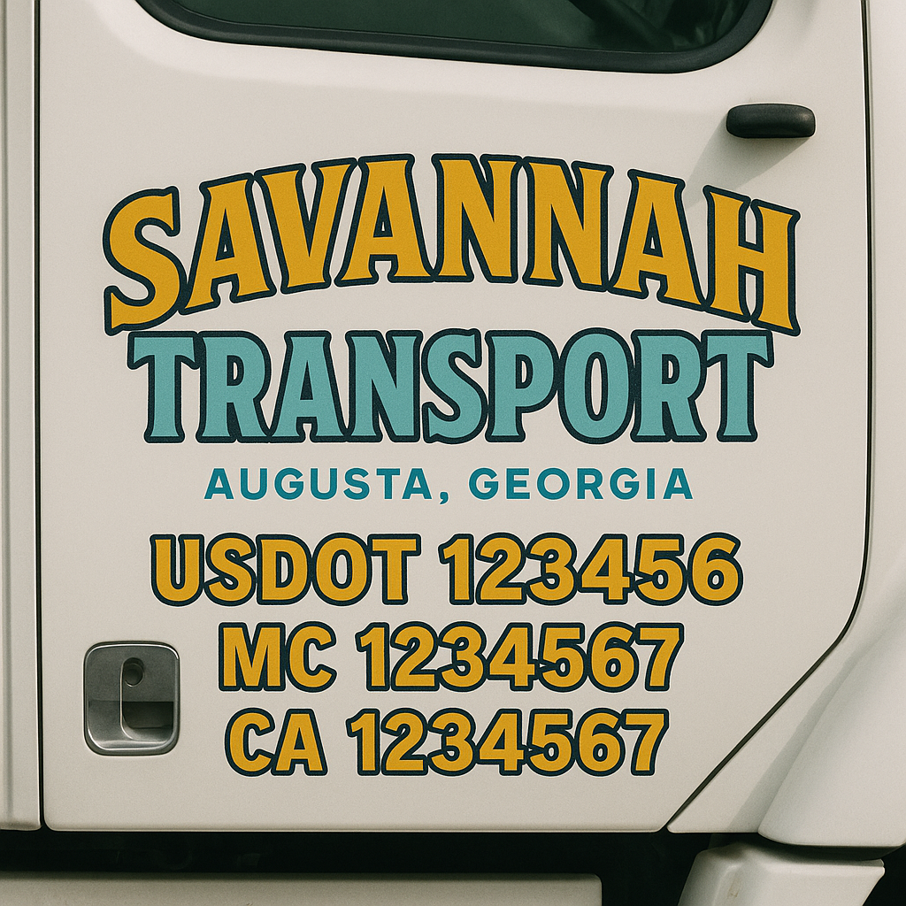 Custom Truck Door Lettering Sign Decal Sticker For Trucking, Businesses with City, State and USDOT, MC, GVW Truck Sign (2-Pack)
