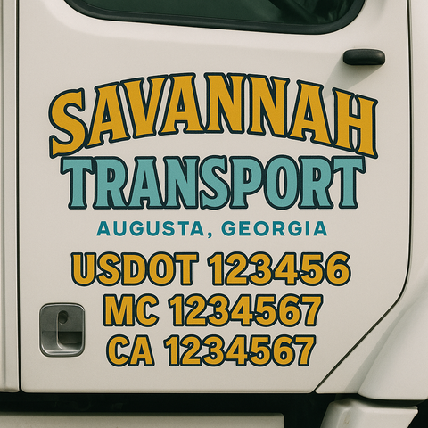 Custom Truck Door Lettering Sign Decal Sticker For Trucking, Businesses with City, State and USDOT, MC, GVW Truck Sign (2-Pack)
