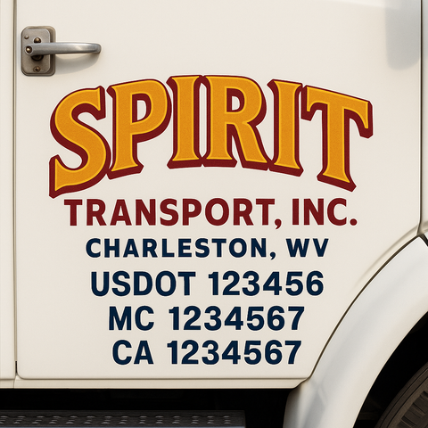 Custom Truck Door Lettering Sign Decal Sticker For Trucking, Businesses with City, State and USDOT, MC, GVW Truck Sign (2-Pack)