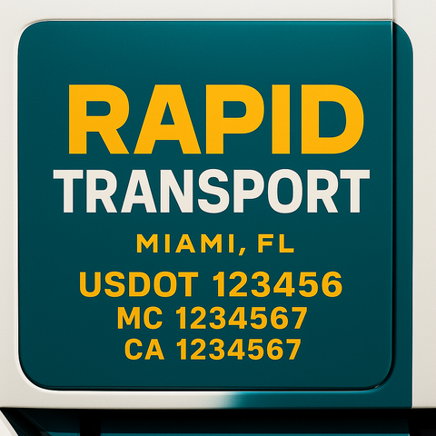 Custom Truck Door Lettering Sign Decal Sticker For Trucking, Businesses with City, State and USDOT, MC, GVW Truck Sign (2-Pack)