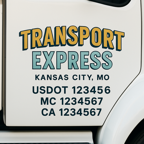 Custom Truck Door Lettering Sign Decal Sticker For Trucking, Businesses with City, State and USDOT, MC, GVW Truck Sign (2-Pack)