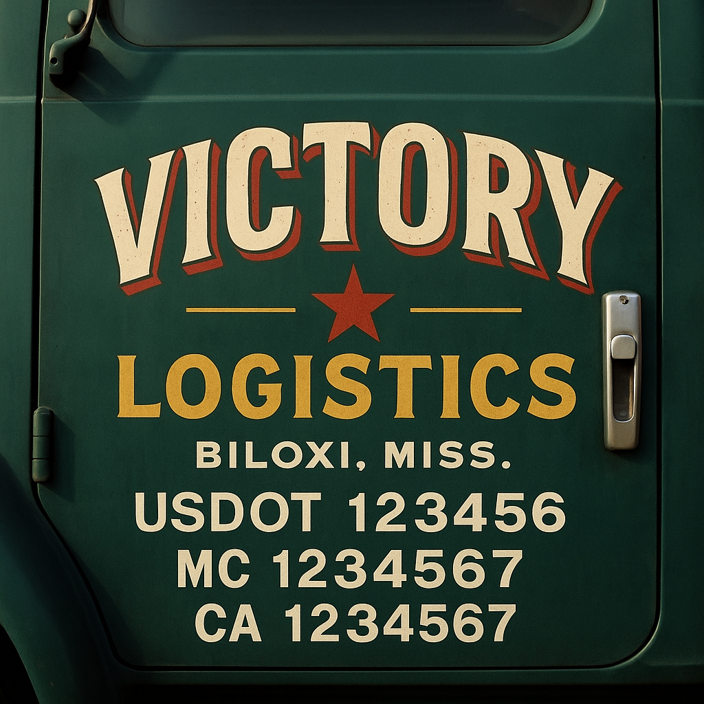 Custom Truck Door Lettering Sign Decal Sticker For Trucking, Businesses with City, State and USDOT, MC, GVW Truck Sign (2-Pack)