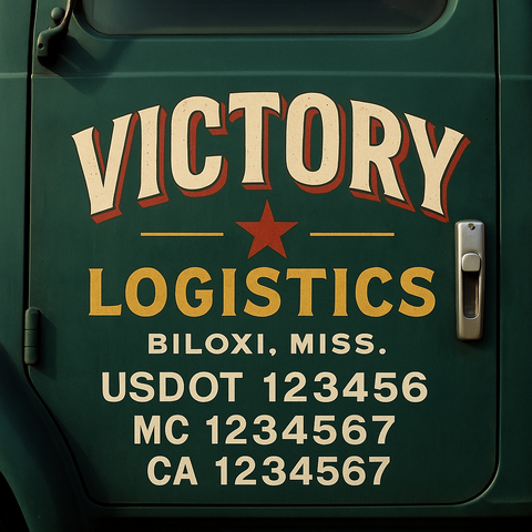 Custom Truck Door Lettering Sign Decal Sticker For Trucking, Businesses with City, State and USDOT, MC, GVW Truck Sign (2-Pack)
