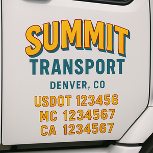 Custom Truck Door Lettering Sign Decal Sticker For Trucking, Businesses with City, State and USDOT, MC, GVW Truck Sign (2-Pack)