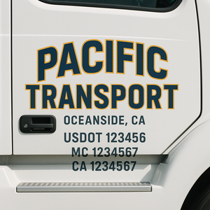 Custom Truck Door Lettering Sign Decal Sticker For Trucking, Businesses with City, State and USDOT, MC, GVW Truck Sign (2-Pack)