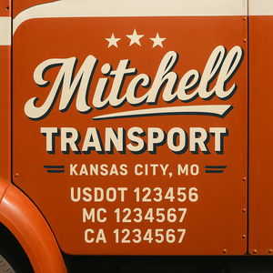 Custom Truck Door Lettering Sign Decal Sticker For Trucking, Businesses with City, State and USDOT, MC, GVW Truck Sign (2-Pack)