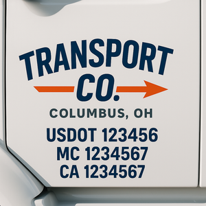 Custom Truck Door Lettering Sign Decal Sticker For Trucking, Businesses with City, State and USDOT, MC, GVW Truck Sign (2-Pack)