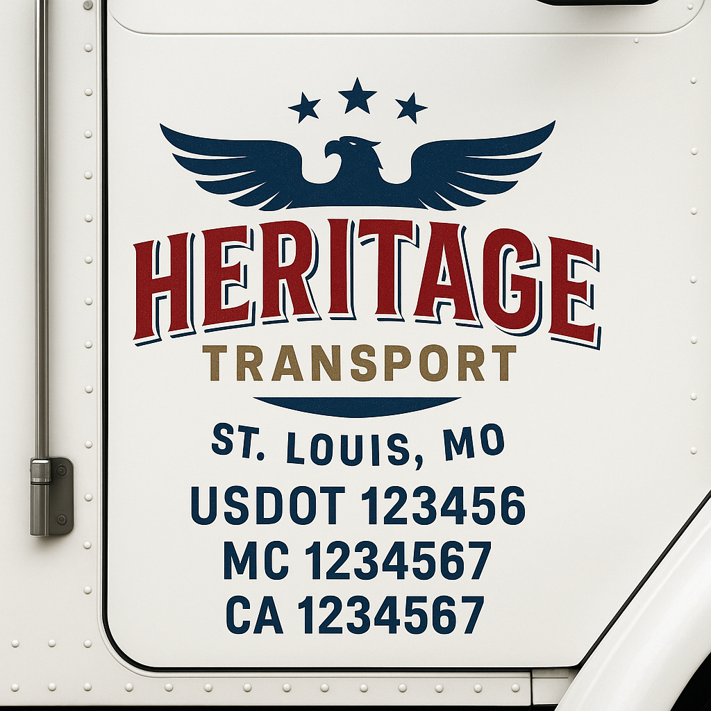 Custom Truck Door Lettering Sign Decal Sticker For Trucking, Businesses with City, State and USDOT, MC, GVW Truck Sign (2-Pack)