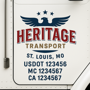 Custom Truck Door Lettering Sign Decal Sticker For Trucking, Businesses with City, State and USDOT, MC, GVW Truck Sign (2-Pack)