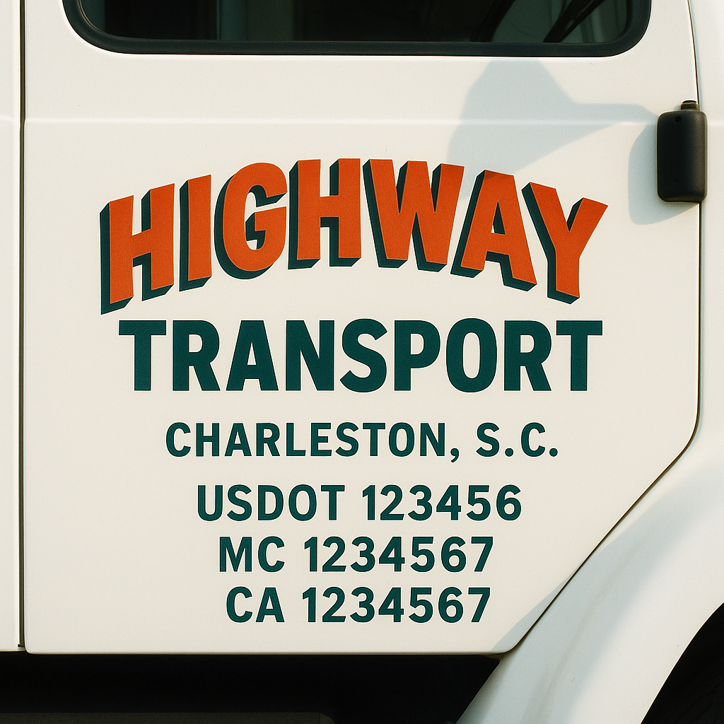 Custom Truck Door Lettering Sign Decal Sticker For Trucking, Businesses with City, State and USDOT, MC, GVW Truck Sign (2-Pack)