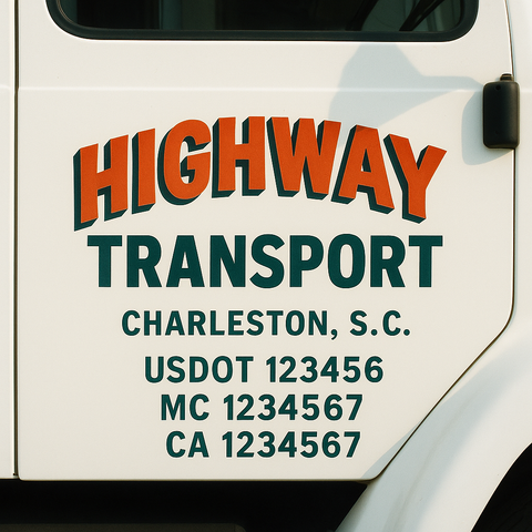 Custom Truck Door Lettering Sign Decal Sticker For Trucking, Businesses with City, State and USDOT, MC, GVW Truck Sign (2-Pack)