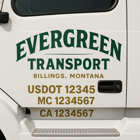 Custom Truck Door Lettering Sign Decal Sticker For Trucking, Businesses with City, State and USDOT, MC, GVW Truck Sign (2-Pack)