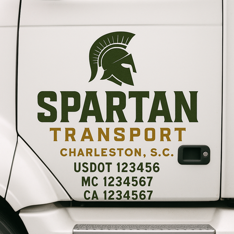 Custom Truck Door Lettering Sign Decal Sticker For Trucking, Businesses with City, State and USDOT, MC, GVW Truck Sign (2-Pack)