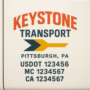 Custom Truck Door Lettering Sign Decal Sticker For Trucking, Businesses with City, State and USDOT, MC, GVW Truck Sign (2-Pack)
