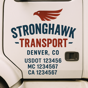 Custom Truck Door Lettering Sign Decal Sticker For Trucking, Businesses with City, State and USDOT, MC, GVW Truck Sign (2-Pack)
