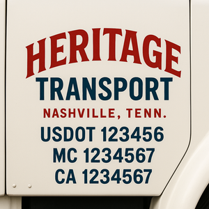 Custom Truck Door Lettering Sign Decal Sticker For Trucking, Businesses with City, State and USDOT, MC, GVW Truck Sign (2-Pack)