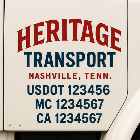 Custom Truck Door Lettering Sign Decal Sticker For Trucking, Businesses with City, State and USDOT, MC, GVW Truck Sign (2-Pack)