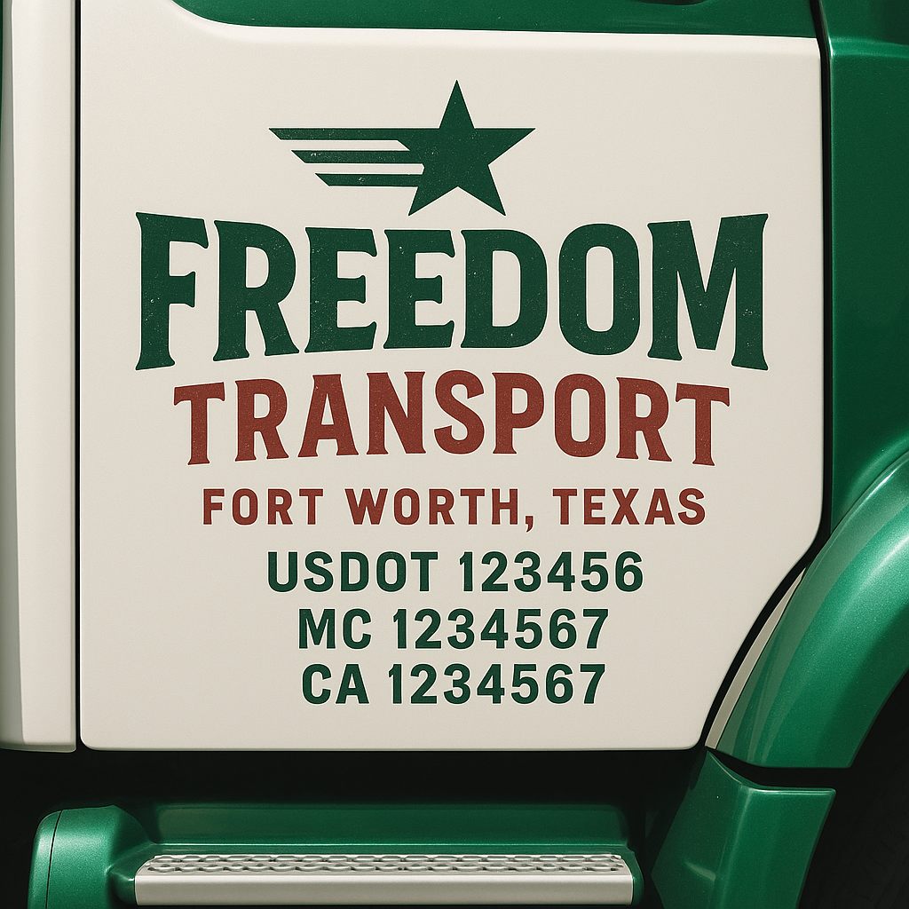 Custom Truck Door Lettering Sign Decal Sticker For Trucking, Businesses with City, State and USDOT, MC, GVW Truck Sign (2-Pack)