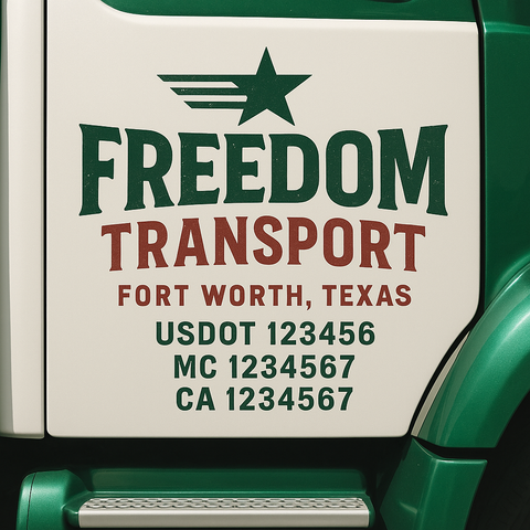 Custom Truck Door Lettering Sign Decal Sticker For Trucking, Businesses with City, State and USDOT, MC, GVW Truck Sign (2-Pack)