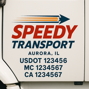 Custom Truck Door Lettering Sign Decal Sticker For Trucking, Businesses with City, State and USDOT, MC, GVW Truck Sign (2-Pack)