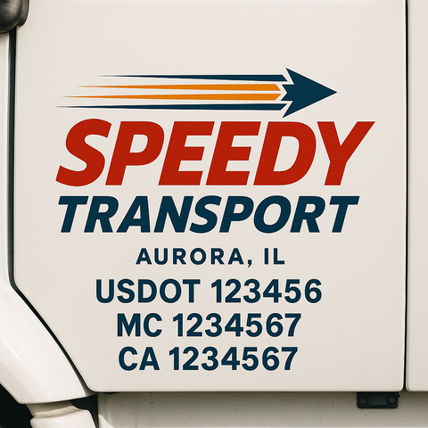 Custom Truck Door Lettering Sign Decal Sticker For Trucking, Businesses with City, State and USDOT, MC, GVW Truck Sign (2-Pack)