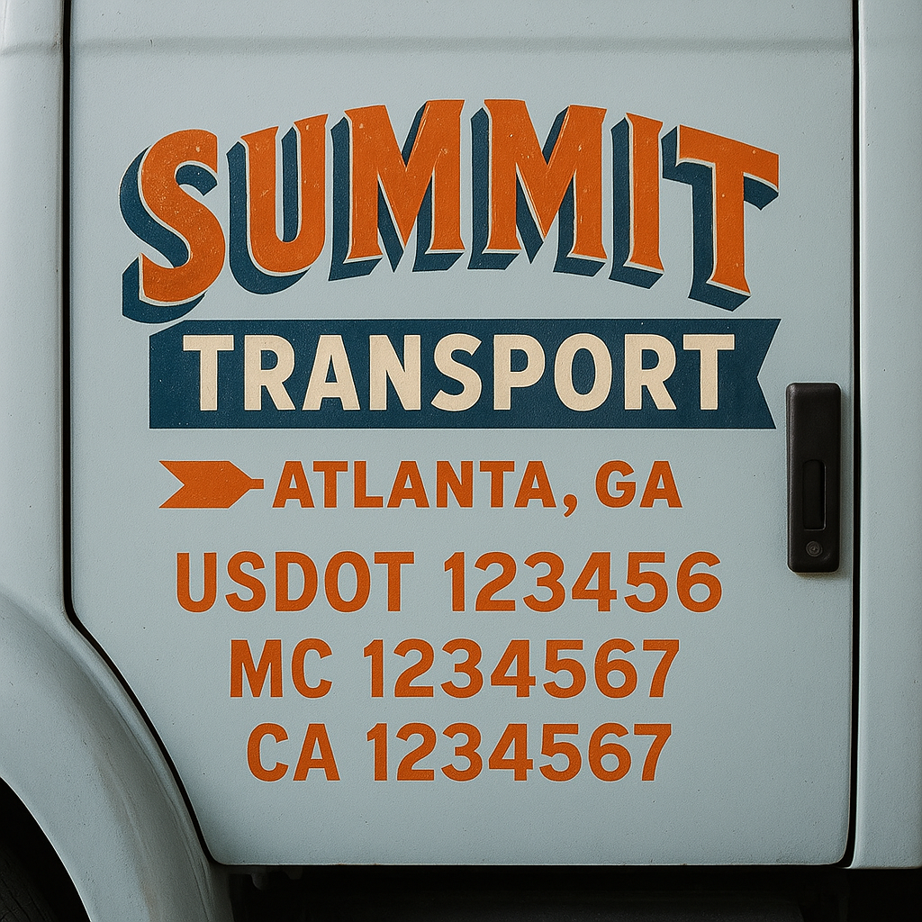 Custom Truck Door Lettering Sign Decal Sticker For Trucking, Businesses with City, State and USDOT, MC, GVW Truck Sign (2-Pack)
