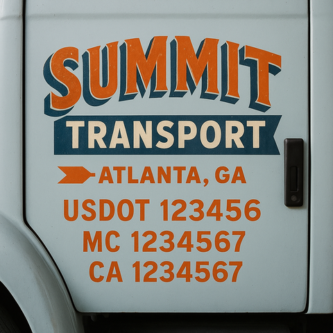 Custom Truck Door Lettering Sign Decal Sticker For Trucking, Businesses with City, State and USDOT, MC, GVW Truck Sign (2-Pack)