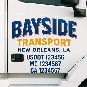 Custom Truck Door Lettering Sign Decal Sticker For Trucking, Businesses with City, State and USDOT, MC, GVW Truck Sign (2-Pack)