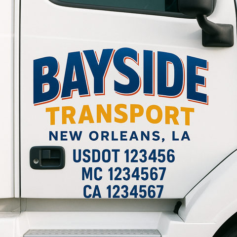 Custom Truck Door Lettering Sign Decal Sticker For Trucking, Businesses with City, State and USDOT, MC, GVW Truck Sign (2-Pack)