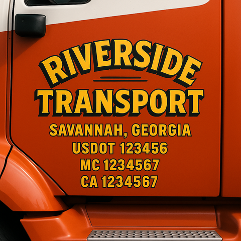 Custom Truck Door Lettering Sign Decal Sticker For Trucking, Businesses with City, State and USDOT, MC, GVW Truck Sign (2-Pack)