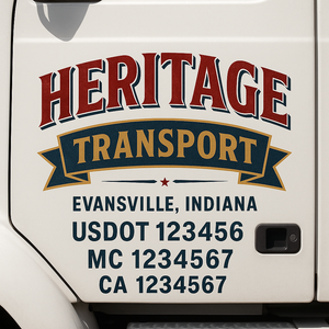 Custom Truck Door Lettering Sign Decal Sticker For Trucking, Businesses with City, State and USDOT, MC, GVW Truck Sign (2-Pack)