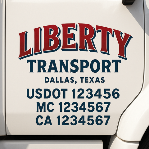 Custom Truck Door Lettering Sign Decal Sticker For Trucking, Businesses with City, State and USDOT, MC, GVW Truck Sign (2-Pack)