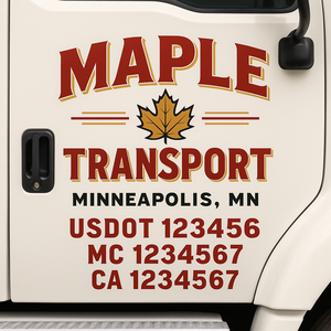 Custom Truck Door Lettering Sign Decal Sticker For Trucking, Businesses with City, State and USDOT, MC, GVW Truck Sign (2-Pack)