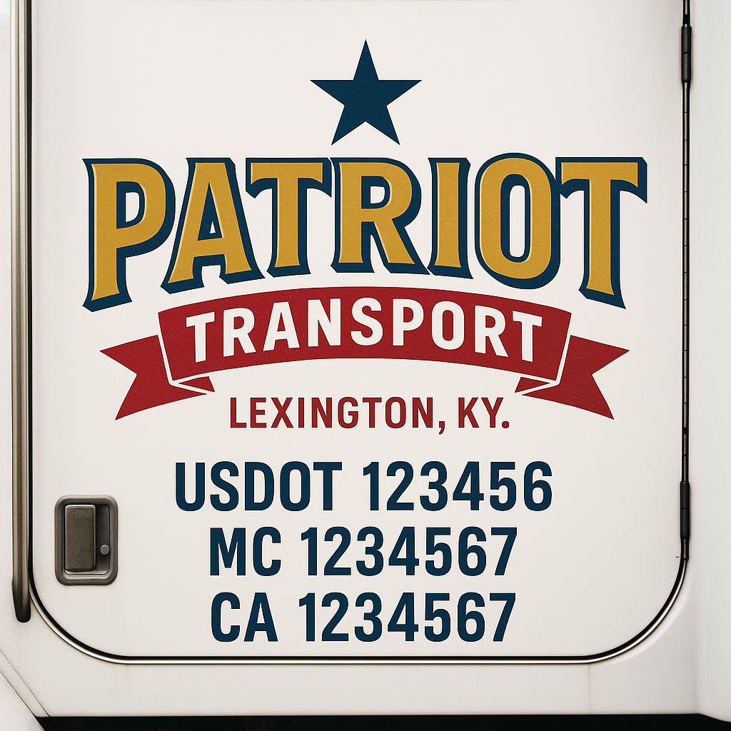 Custom Truck Door Lettering Sign Decal Sticker For Trucking, Businesses with City, State and USDOT, MC, GVW Truck Sign (2-Pack)