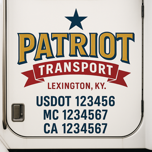 Custom Truck Door Lettering Sign Decal Sticker For Trucking, Businesses with City, State and USDOT, MC, GVW Truck Sign (2-Pack)