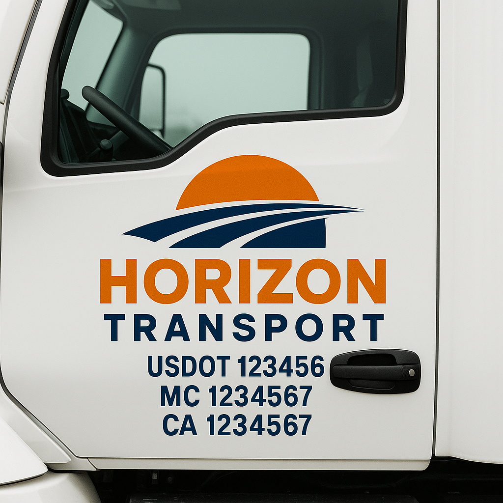Custom Truck Door Lettering Sign Decal Sticker For Trucking, Businesses with City, State and USDOT, MC, GVW Truck Sign (2-Pack)