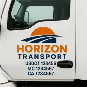 Custom Truck Door Lettering Sign Decal Sticker For Trucking, Businesses with City, State and USDOT, MC, GVW Truck Sign (2-Pack)