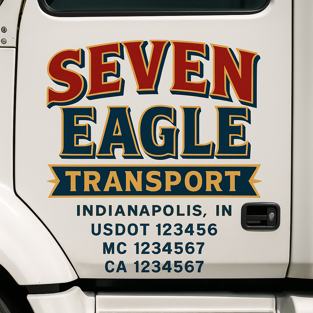 Custom Truck Door Lettering Sign Decal Sticker For Trucking, Businesses with City, State and USDOT, MC, GVW Truck Sign (2-Pack)