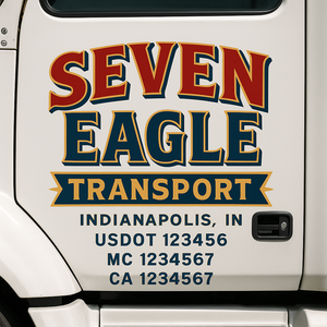 Custom Truck Door Lettering Sign Decal Sticker For Trucking, Businesses with City, State and USDOT, MC, GVW Truck Sign (2-Pack)